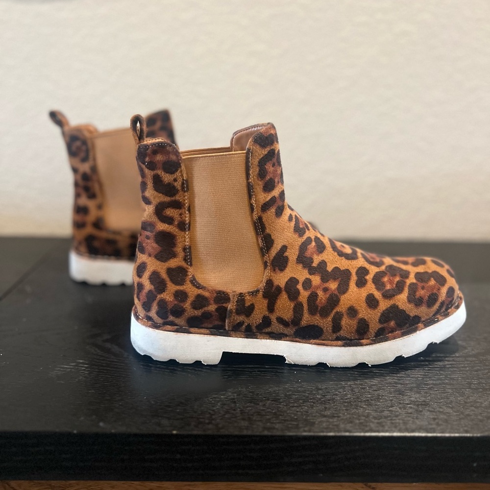 Leopard Print Women Fabric Boots